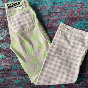 THE RAGGED PRIEST plaid jeans like new size 26